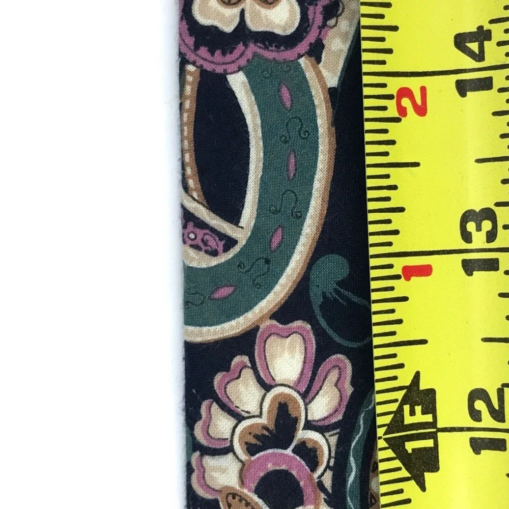 Men's vintage Isaco Cotton Tie Made In Italy Floral Black Multicolor Necktie 58